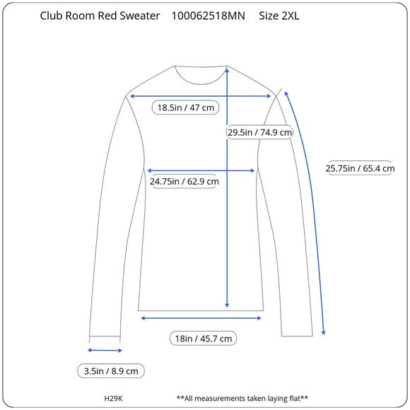 Club Room Men's Red & Blue Striped Long Sleeve Crewneck Sweater, Size: 2XL, New - Picture 9 of 9